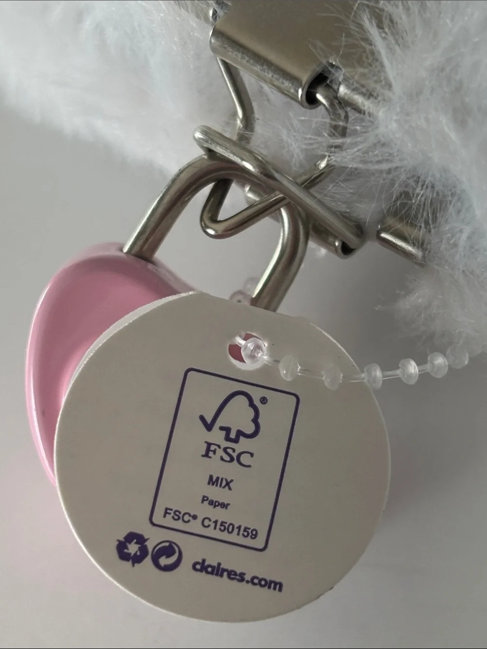 Claire's Fuzzy White Unicorn Journal with Lock and Key